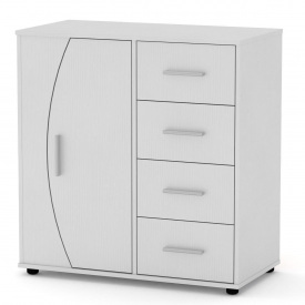 Комод-4-1 Компаніт 913х877x448лдсп білий-альба