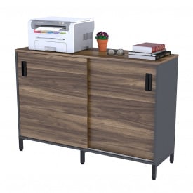 Тумба офисная LS-1200-830 Loft-design с раздвижными дверями орех-антрацит