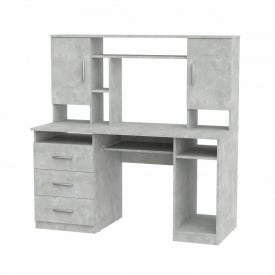 Компьютерный стол Компанит Менеджер 1400х598х756 мм с полками дсп серый-ателье