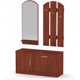 Прихожая Компанит Ольга лдсп яблоня модульный набор с зеркалом вешалкой тумбой под обувь