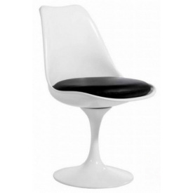 Пластиковый стул SDM Тюльпан белый барный подушка черного цвета