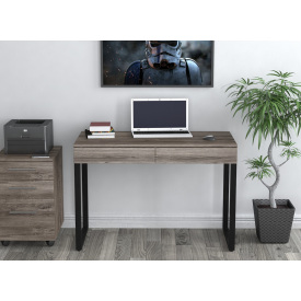 Стол письменный-компьютернй Loft-Design L-1100х550х750 мм cерый дуб-палена черные ножки