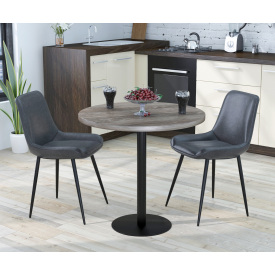 Стол обеденный BS-450 Loft-Design круглый D-80 см дуб-палена