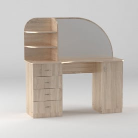 Туалетный столик с зеркалом Компанит Трюмо-6 1300х1300х460 мм дсп дуб-сонома