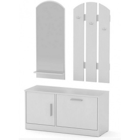Прихожі Компаніт Ольга в білому кольорі модульний набір дзеркало вішалка тумба