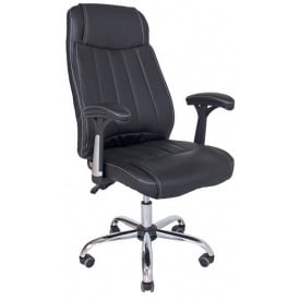 Офісне крісло Richman Фабіо чорний кожзам з перфорацією