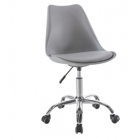 Пластикове крісло на коліщатках Астер SDM сіре сидіння з подушкою