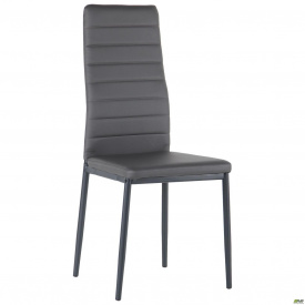 Стілець обідній АМФ Сицилія чорний графіт шкірозамінник м'яке сидіння сіре
