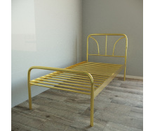 Кровать Tobi Sho RELAX-1 односпальная металлическая для дачи, гостиниц 200X90 Золотой