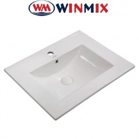 Раковина (умивальник) меблева Winmix Premium CUBIC-1501 610*460*170mm з отвором під змішувач та переливом (біла)