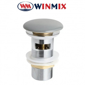 Донний клапан для умивальника Winmix POP-UP-08 1 1/4&#39;&#39; GRAY (кнопка) СLICK-СLACK, Польща