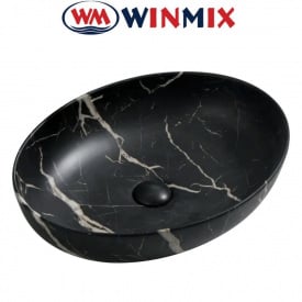 Раковина (умивальник) накладна Winmix Premium ELLIPSE-0102 MARBLE 515*400*130mm (мармур)