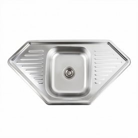 Кухонна мийка Platinex 95*50В декор (з сифоном та кріпленням) з нержавіючої сталі