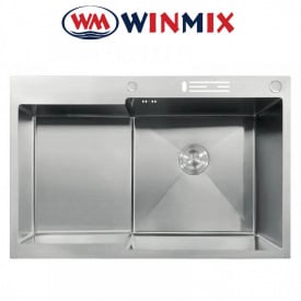 Кухонна мийка Winmix MH7849R-HK Nano-Silver &quot;Глибоке крило&quot; з підставкою під ножі з нержавіючої сталі