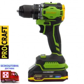 Акумуляторний шуроповерт ProCraft PA-18 PRO Безщітковий (1*(20в, 1,5А/ч акб) у кейсі