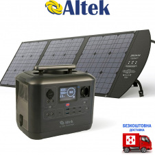 Комплект зарядна станція Altek PowerEdge CP1000 + панель розкладна 120W ALT-120, чорна