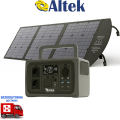 Комплект зарядна станція PowerBox AL600 + панель розкладна 120W ALT-120, чорна Шостка