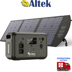 Комплект зарядна станція Altek PowerBox AL1200 Plus + панель розкладна 120W ALT-120, чорна Володимир-Волинський