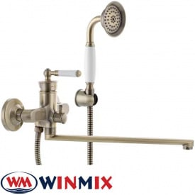 Змішувач для ванни довгий ніс Winmix Premium VINTAGE BRONZE EURO (Chr-006), Польща
