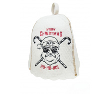 Банная шапка Luxyart One Size Merry Christmas натуральный войлок Белый (LA-868)