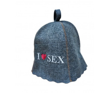 Банная шапка Luxyart One Size love sex натуральный войлок Серый (LA-860)