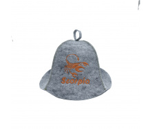 Шапка банная Luxyart Зодиак Скорпион One Size Серый (XL-109)