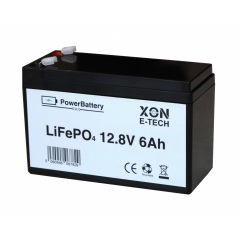 Аккумулятор LiFePO4 XON PowerBattery 12.8V 6Ah Черный (XBLFPW12006B 3091) Київ
