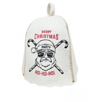 Банная шапка Luxyart One Size Merry Christmas натуральный войлок Белый (LA-868)