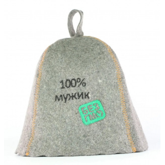 Банная шапка Luxyart 100 мужик One Size серый войлок LA-004