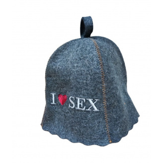 Банная шапка Luxyart One Size love sex натуральный войлок Серый (LA-860)