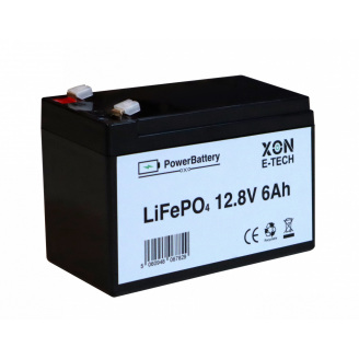 Аккумулятор LiFePO4 XON PowerBattery 12.8V 6Ah Черный (XBLFPW12006B 3091)