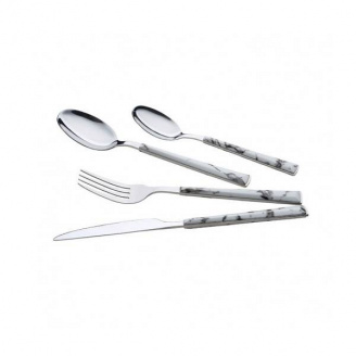 Набор столовых приборов 24 предмета белый мрамор Maestro MR-1535-24-1А