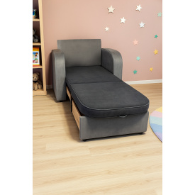 Кресло-диван мягкое раскладное Tobi Sho Дрим велюр Mars Серый/14, 1140х850х830 мм