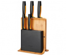 Набор кухонных ножей с бамбуковым блоком Fiskars Functional Form ™ 5 шт 1057552
