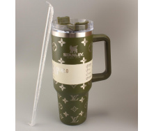 Термокружка Stanley Quencher H2.0 Tumbler 1,18 л Olive Green Monogram KT6007842