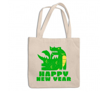 Эко-сумка шоппер с новогодним принтом 