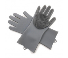 Перчатки силиконовые Kitchen Gloves for washing dishes для мойки посуды Grey (10508-hbr)