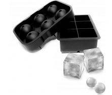 Набор силиконовых форм для льда Ice Куб и Шар 6 ячеек 2 шт Черный (C051350-51355)