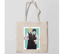 Эко-сумка шоппер с принтом Banana Fish - Банановая рыба 4 Кавун Бежевый