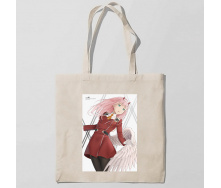 Эко-сумка шоппер с принтом Милый во Франксе Darling in the FranXX 2 Кавун Бежевый