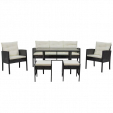 Комплект мебели GardenLine VADUZ Черно-белый 6 шт