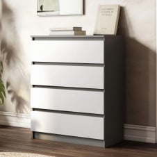 Комод No Brand NT-215 80x40x100 см Антрацит-белый (13828963)