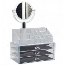 Настольный акриловый органайзер для косметики OPT-TOP Cosmetic Storage Box на 3 двери с зеркалом (1756375357)