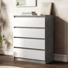 Комод No Brand NT-215 80x40x100 см Бетон-белый (13844059)