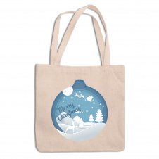 Эко-сумка с новогодним принтом Кавун Merry Christmas 38х42х10 см Разноцветный ЕСШ001423