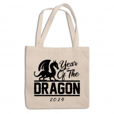 Эко-сумка шоппер с новогодним принтом "Year of the Dragon. Dragon 2024. Дракон 2024" Кавун ЭСШ001319