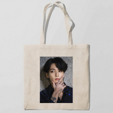 Эко-сумка шоппер с принтом Твой похититель Чон Чонгук - Jungkook Jeon 3 Кавун Бежевый