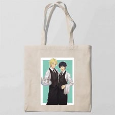 Эко-сумка шоппер с принтом Banana Fish - Банановая рыба 4 Кавун Бежевый