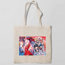Эко-сумка шоппер с принтом Милый во Франксе Darling in the FranXX 7 Кавун Бежевый