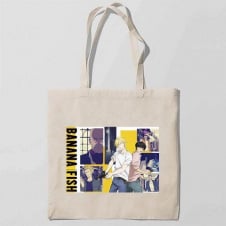Эко-сумка шоппер с принтом Banana Fish - Банановая рыба 2 Кавун Бежевый